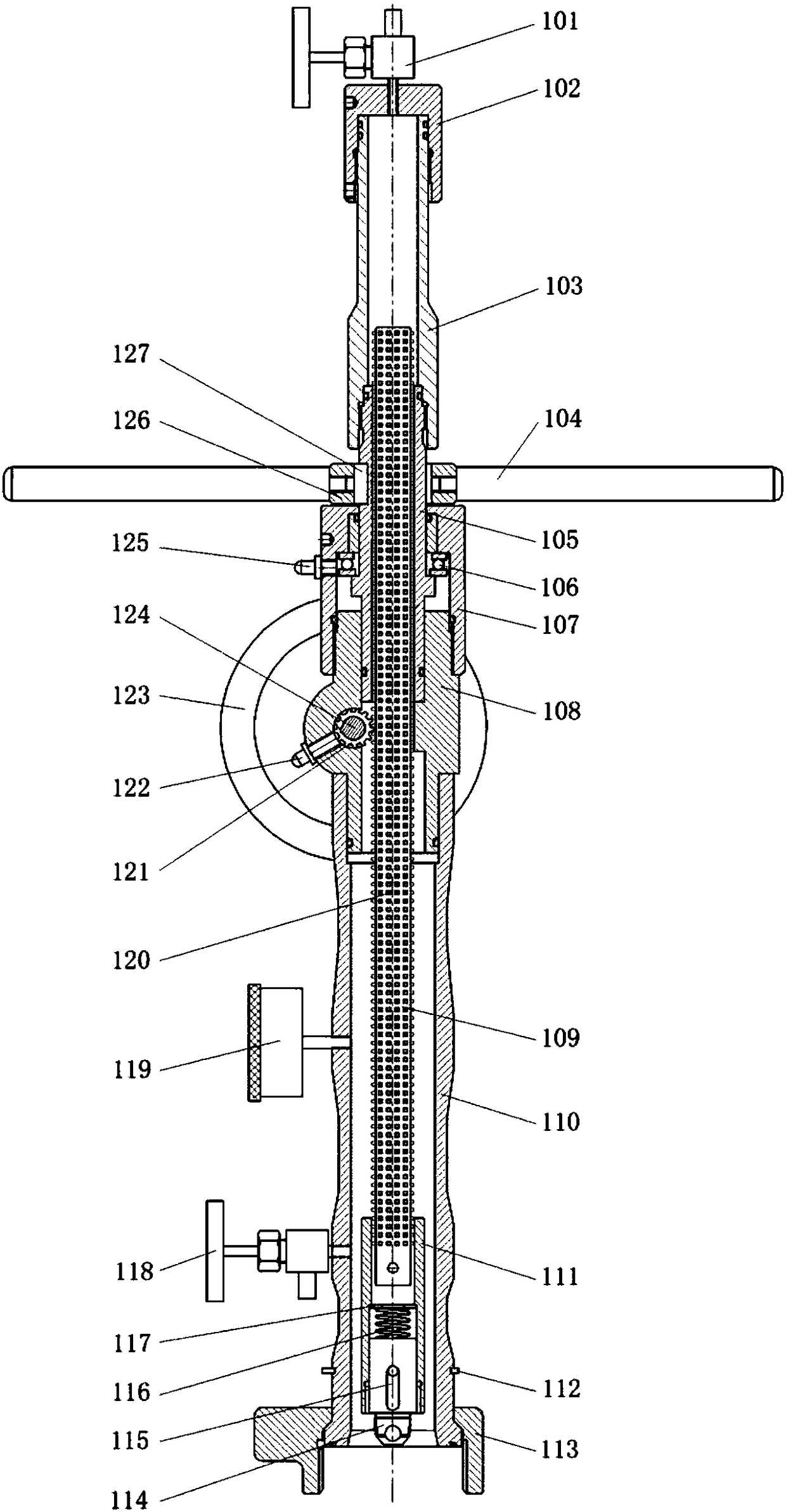 Under-pressure taking and putting device and taking and putting methods for corrosion monitoring rack