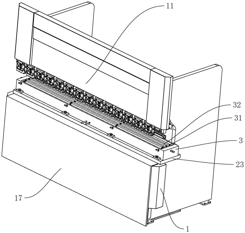 Downward-moving bending machine