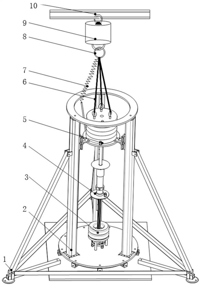 Landing buffer system drop test device and method