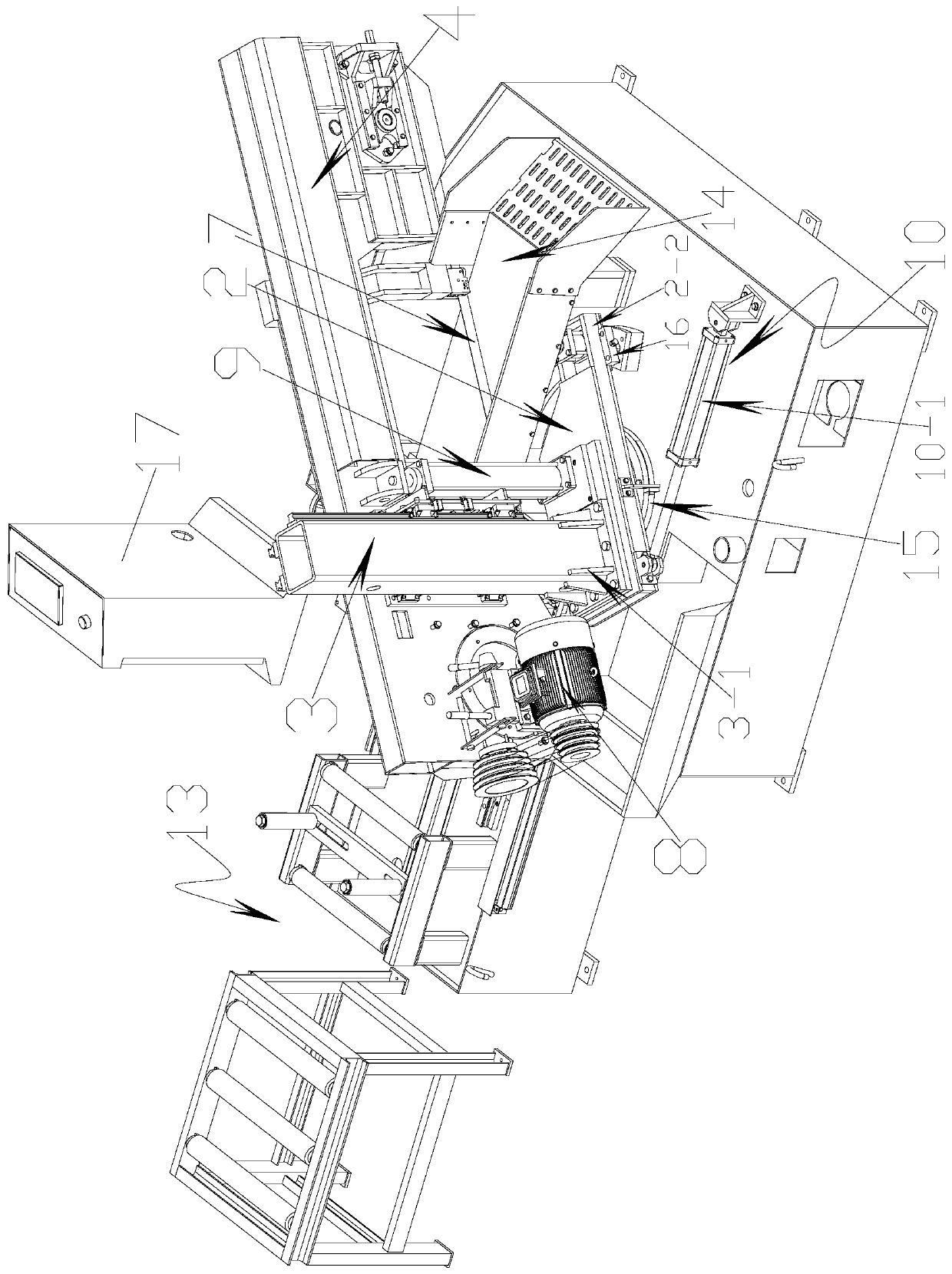 Novel large-angle rotation horizontal band sawing machine