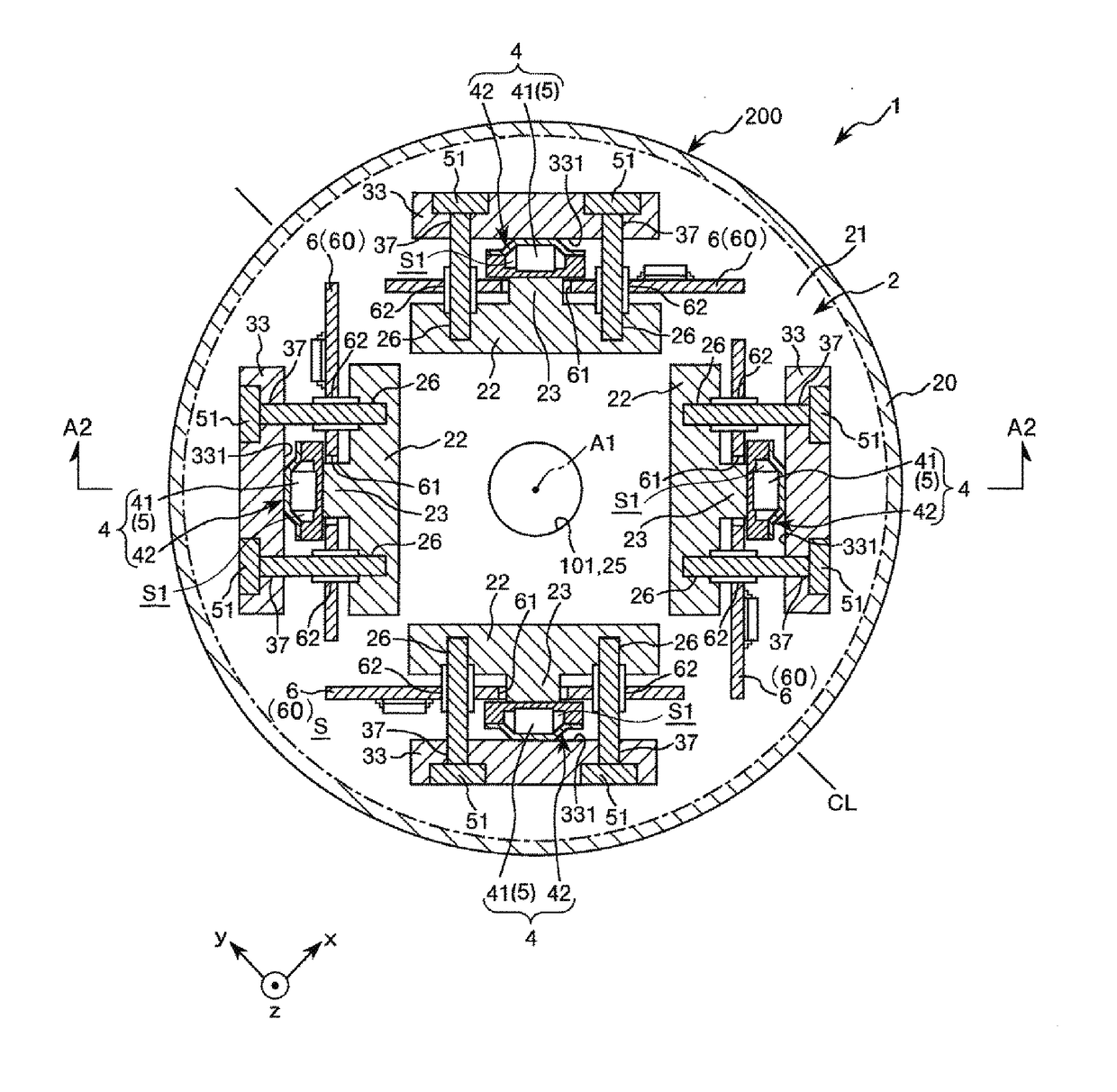 Sensor device, force detection device, and robot