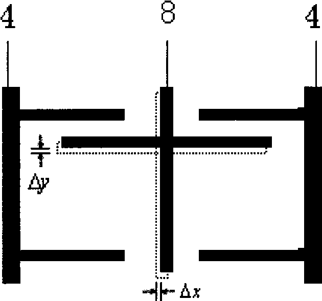 Comb condenser type dual-spindle accelerometer