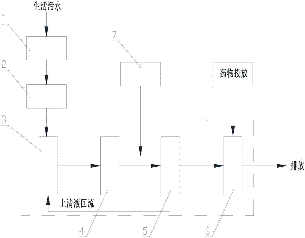 Domestic sewage treatment process