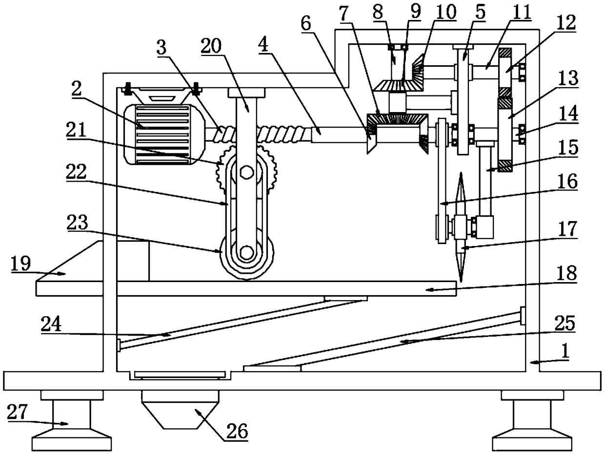 Forage grass automatic feeding and cutting integrated device