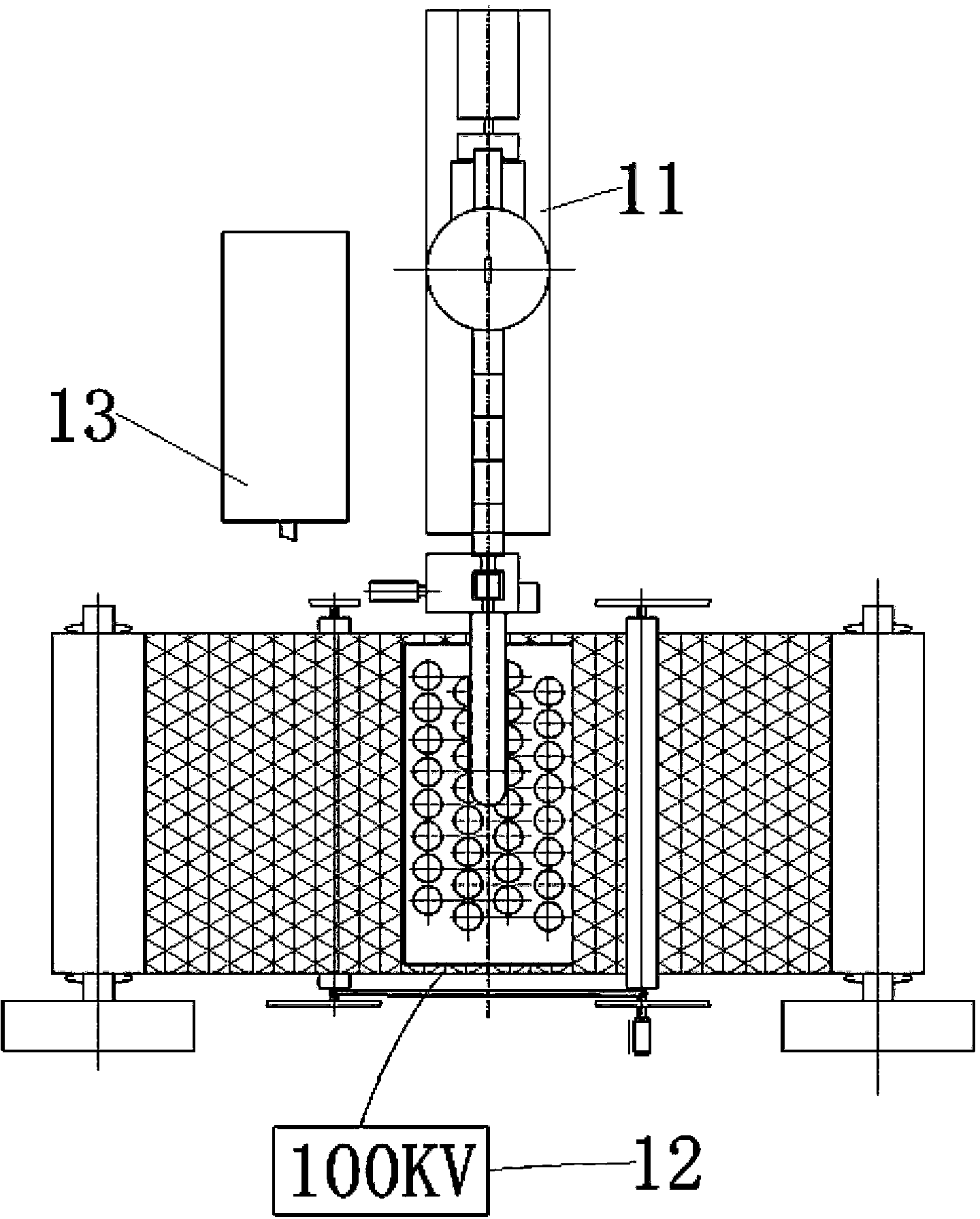 Device and process for mass production of nanometer fiber by melt electro-spinning method