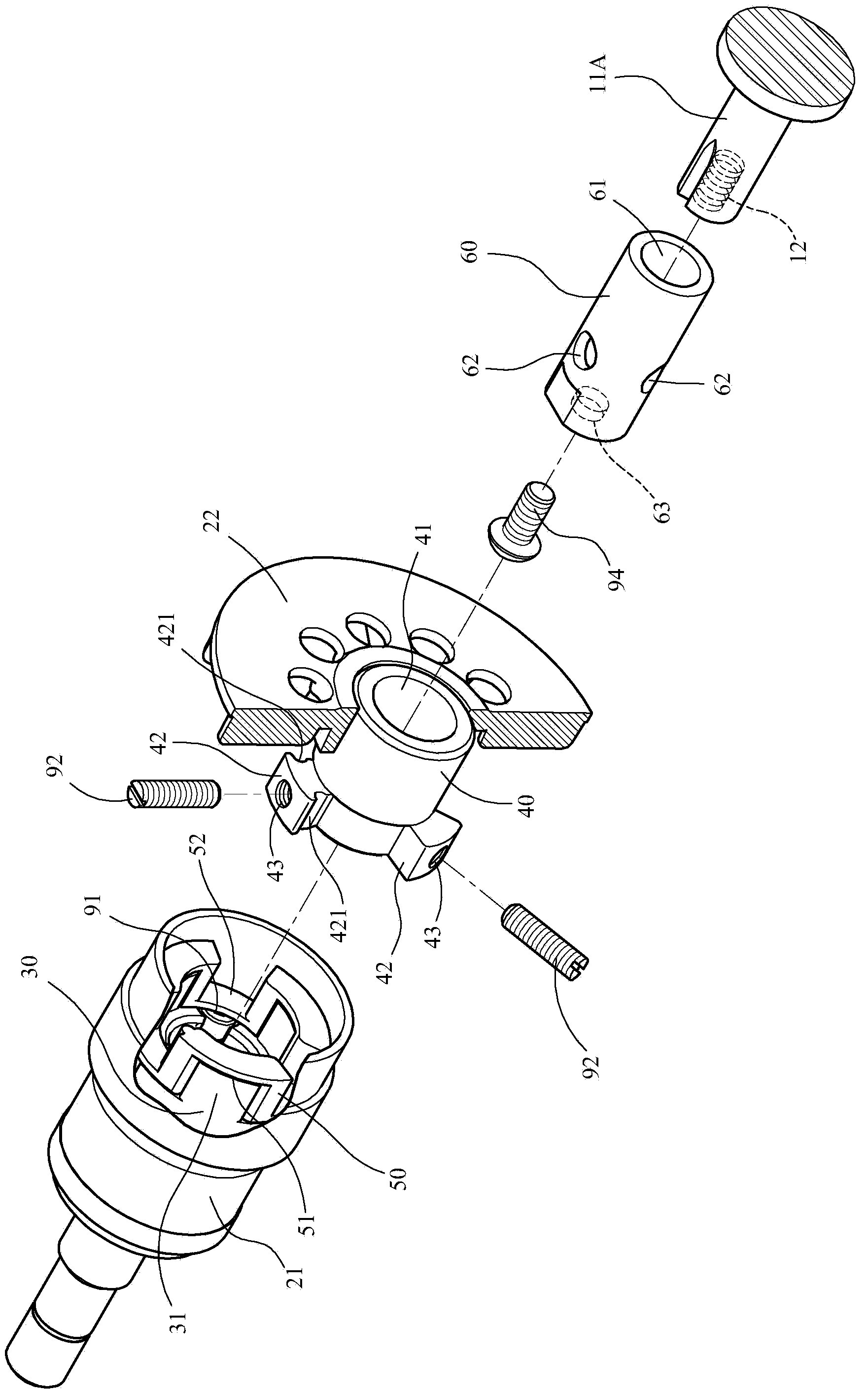 Modular shaft connecting structure