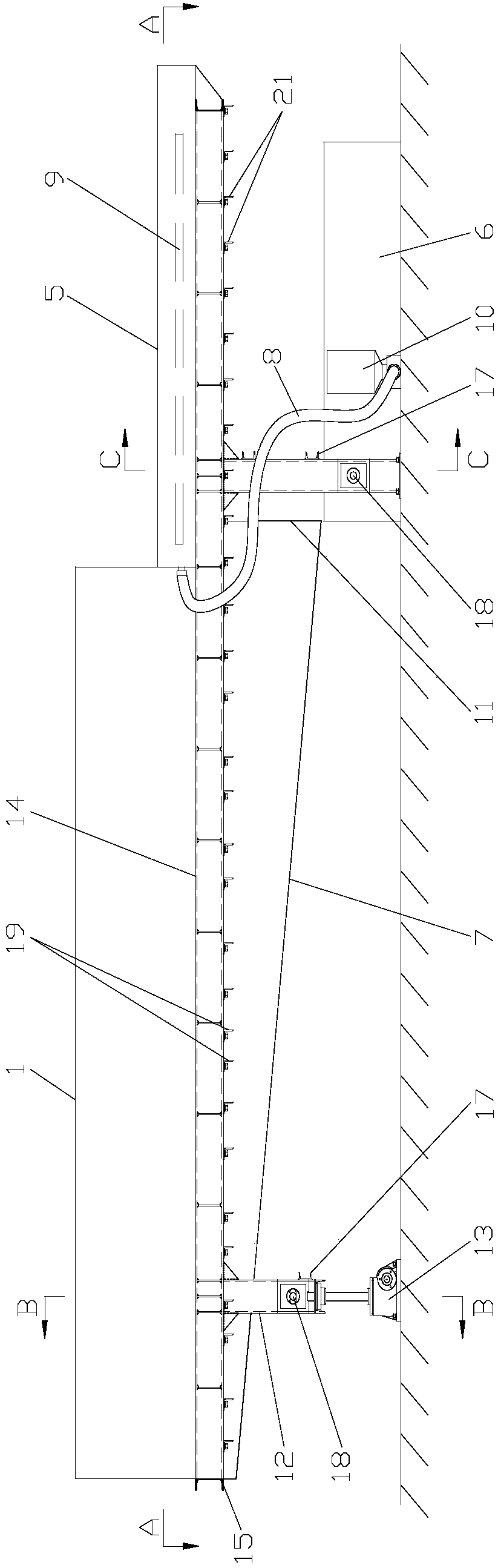 Flood discharge model test device for highway tunnel entrance section