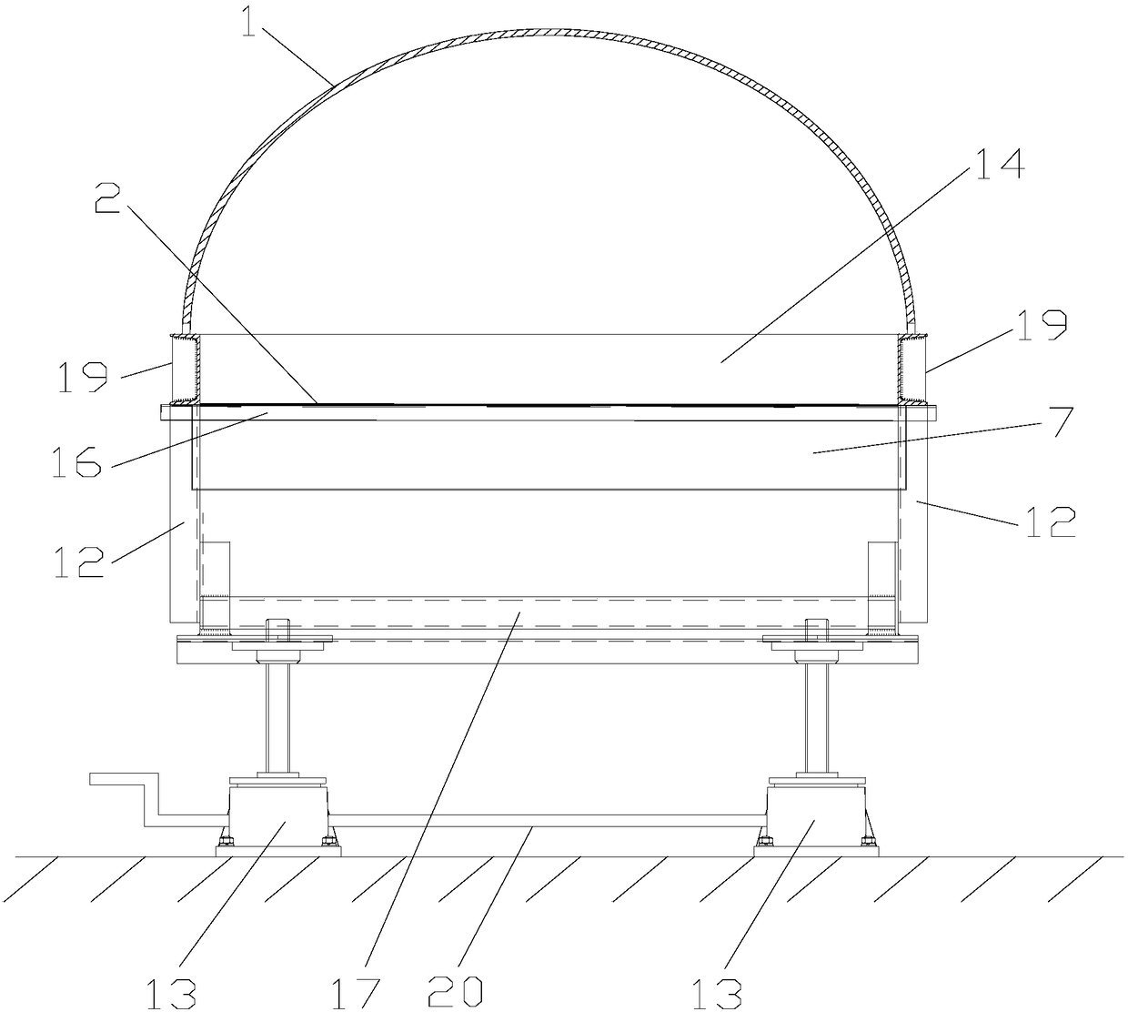 Flood discharge model test device for highway tunnel entrance section