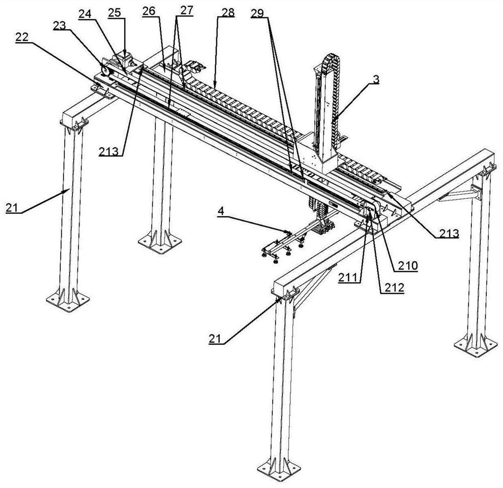 Automatic bottom support assembly line feeding system