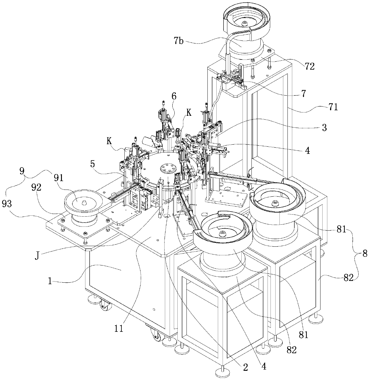 Assembling equipment for shaft core and shaft sleeve of potentiometer or encoder