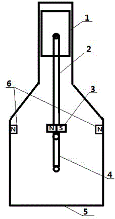 Piston type internal combustion engine for quickly passing through dead point through magnetic boosting