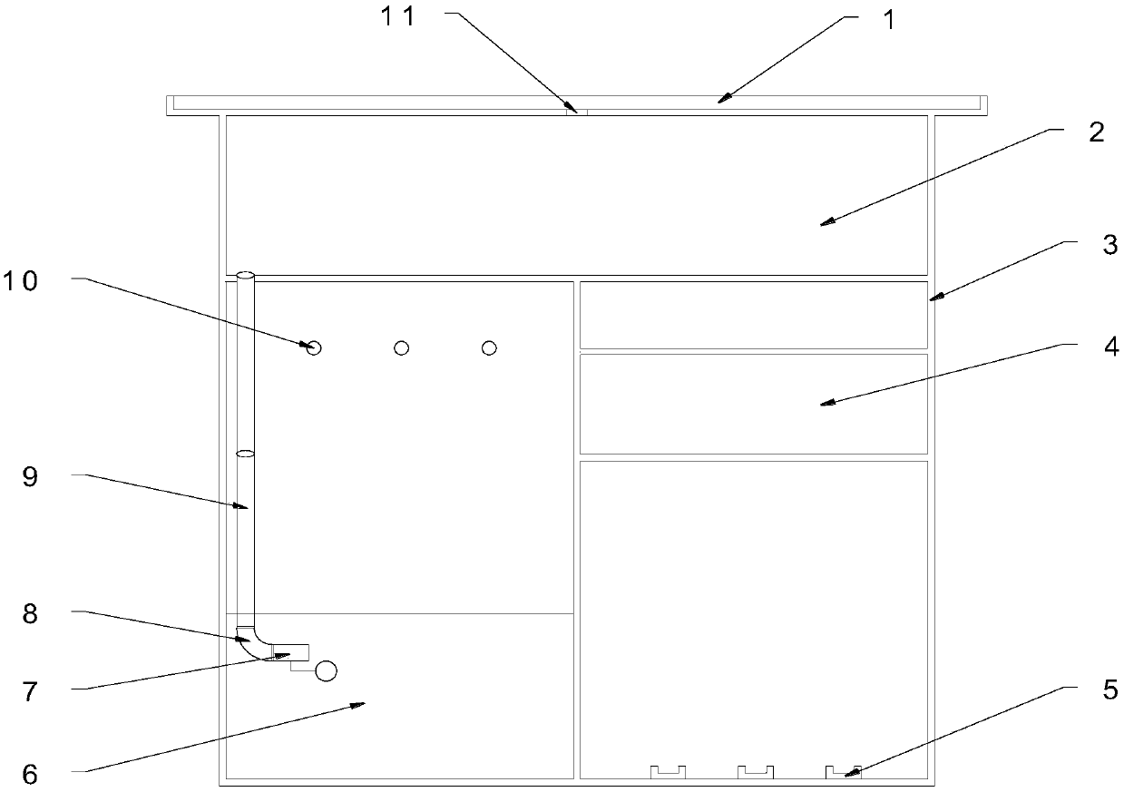 Fire cabinet for first-line construction site with open water supply