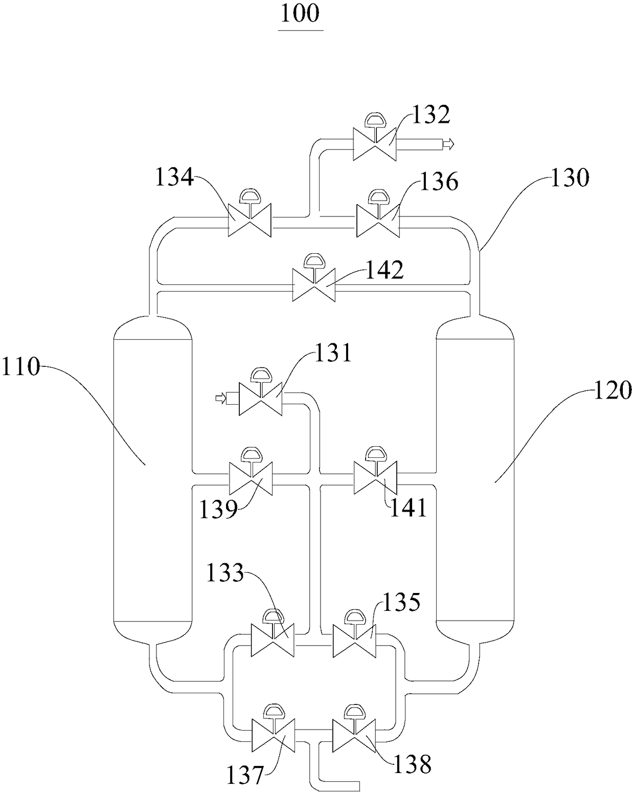 Battery cell drying gas device, battery cell drying gas system, and preparation method of battery cell drying gas