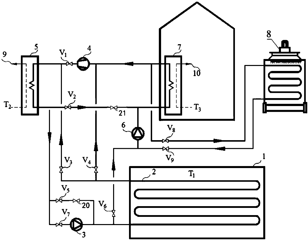 Seasonal cold-accumulation all-year cooling system and operating method thereof