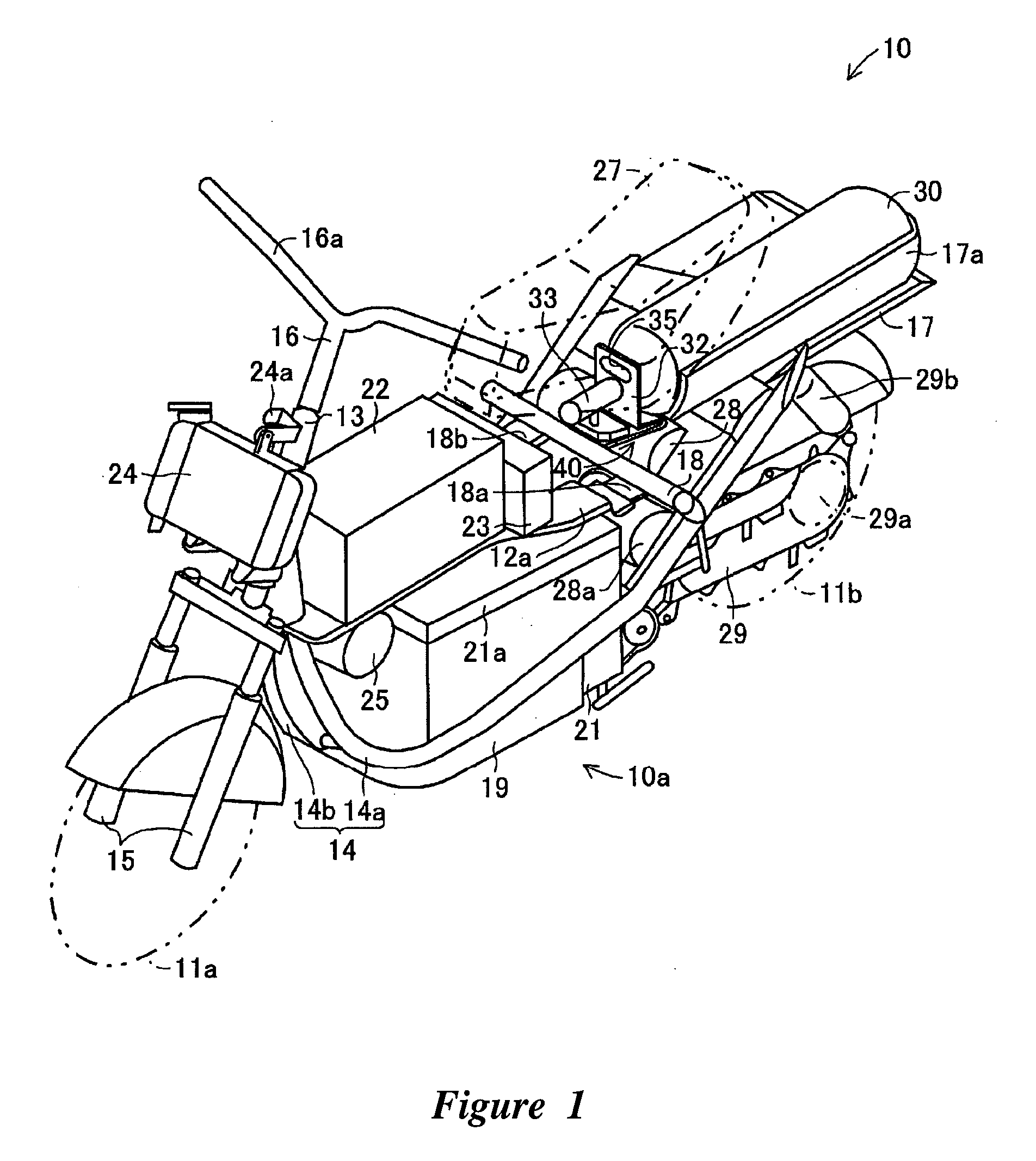 Motorcycle equipped with a hydrogen storing container