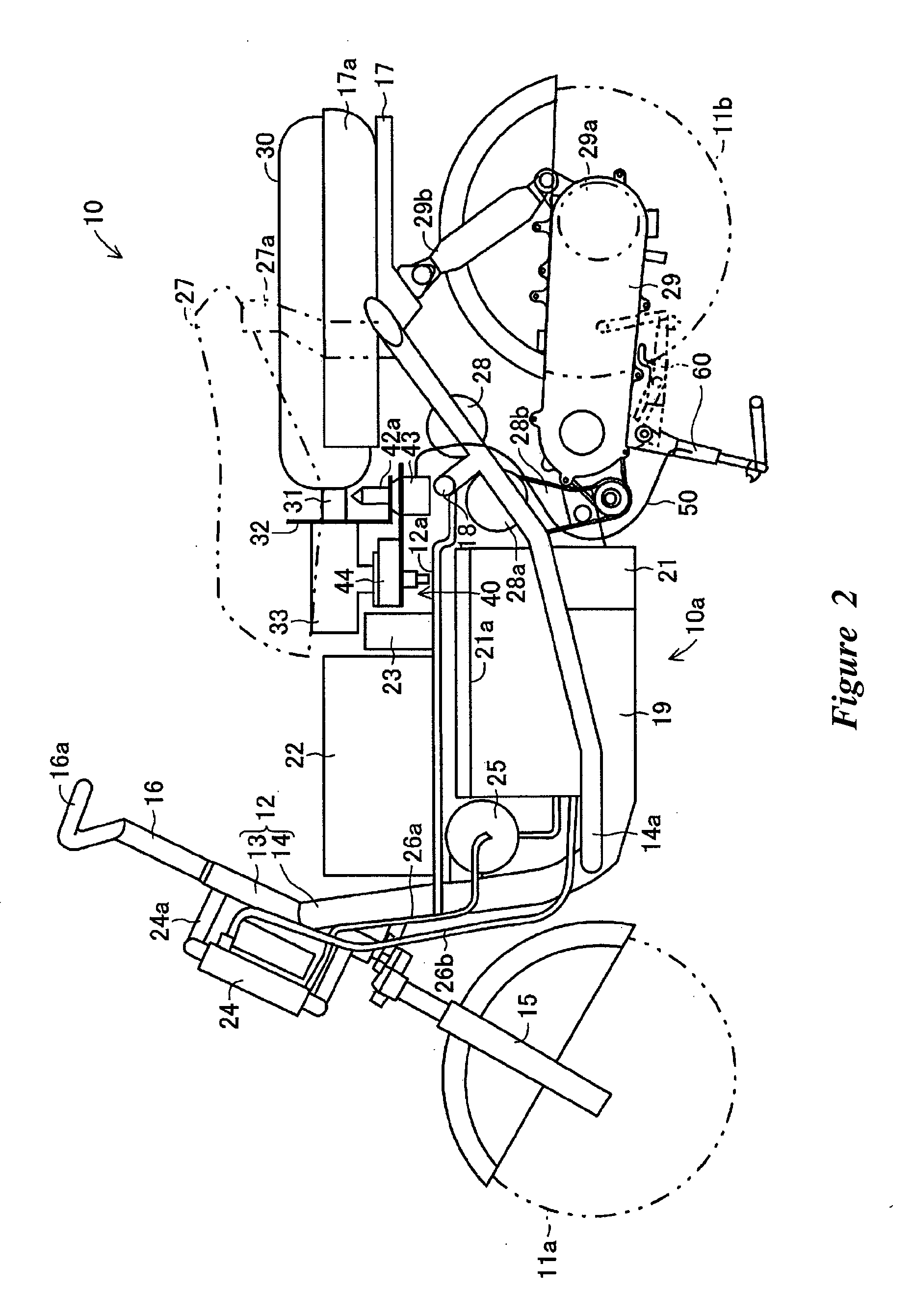 Motorcycle equipped with a hydrogen storing container