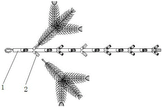 Emulational Christmas tree branch and manufacture process thereof