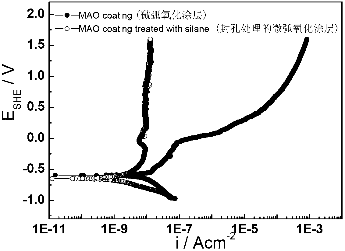 Microarc-oxidized coating silylation fluid and hole sealing method thereby