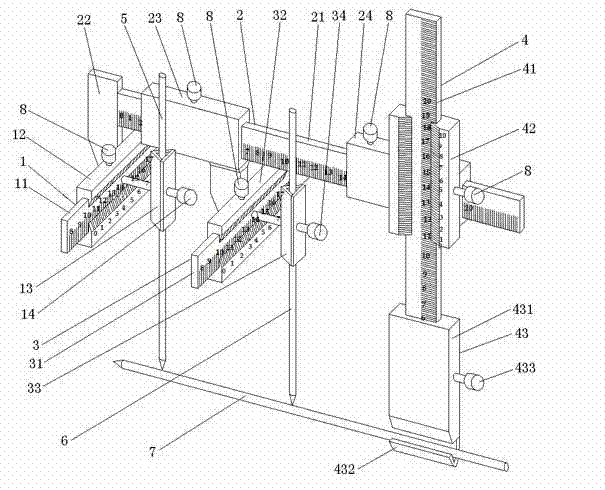 Three-dimensional coordinate-positioning drilling guiding system