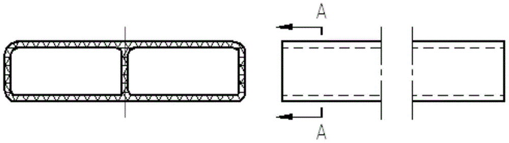 A method for forming a rectangular reinforced pipe fitting made of carbon fiber composite material