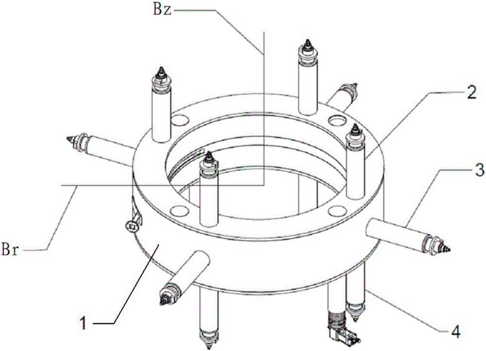 Suspension system and method for adjusting first harmonic of magnetic field of superconducting cyclotron