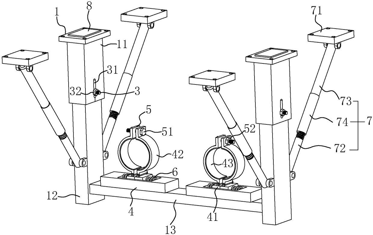 Shakeproof support hanger and construction method thereof