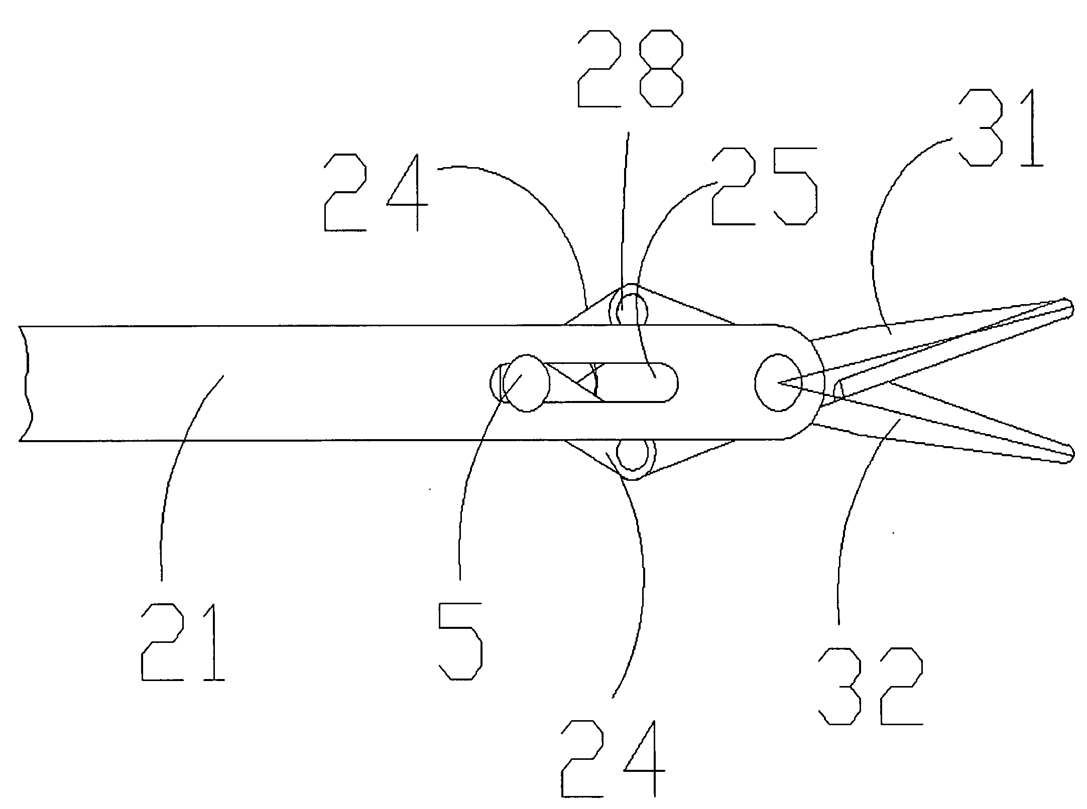 Device for dissecting and cutting in endoscopic surgery