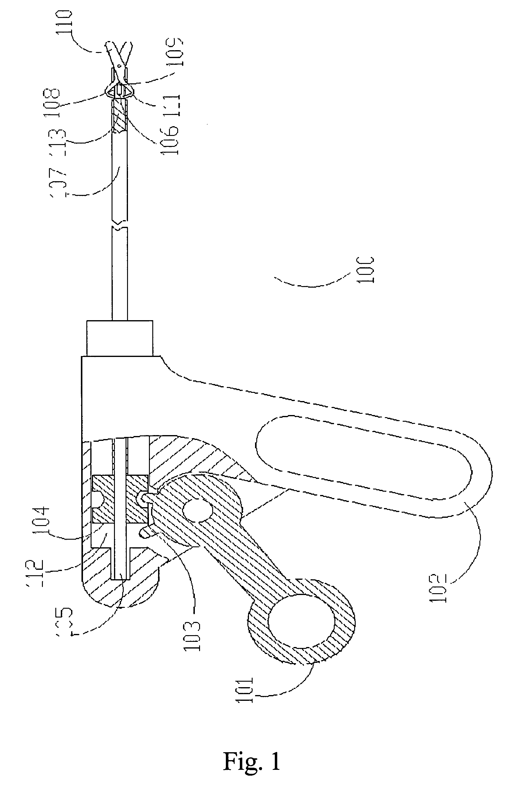 Device for dissecting and cutting in endoscopic surgery