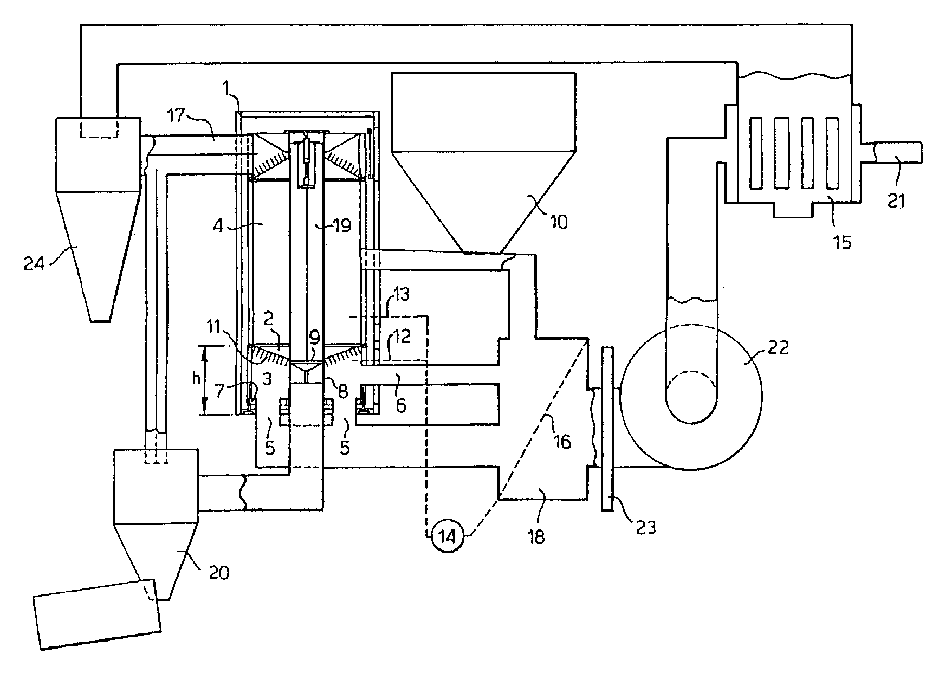 Appts. for removing fluid component from particulized solid materials