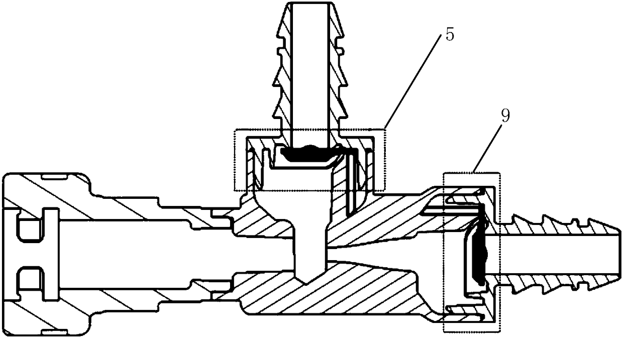 Double check valve integrated device applicable to automobile fuel vaporization system