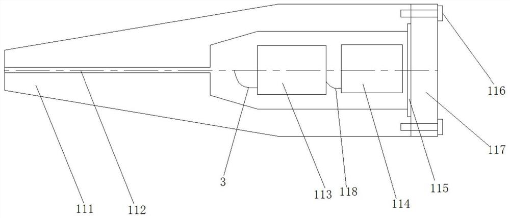 Real-time abrasion monitoring device for cutter head of shield tunneling machine