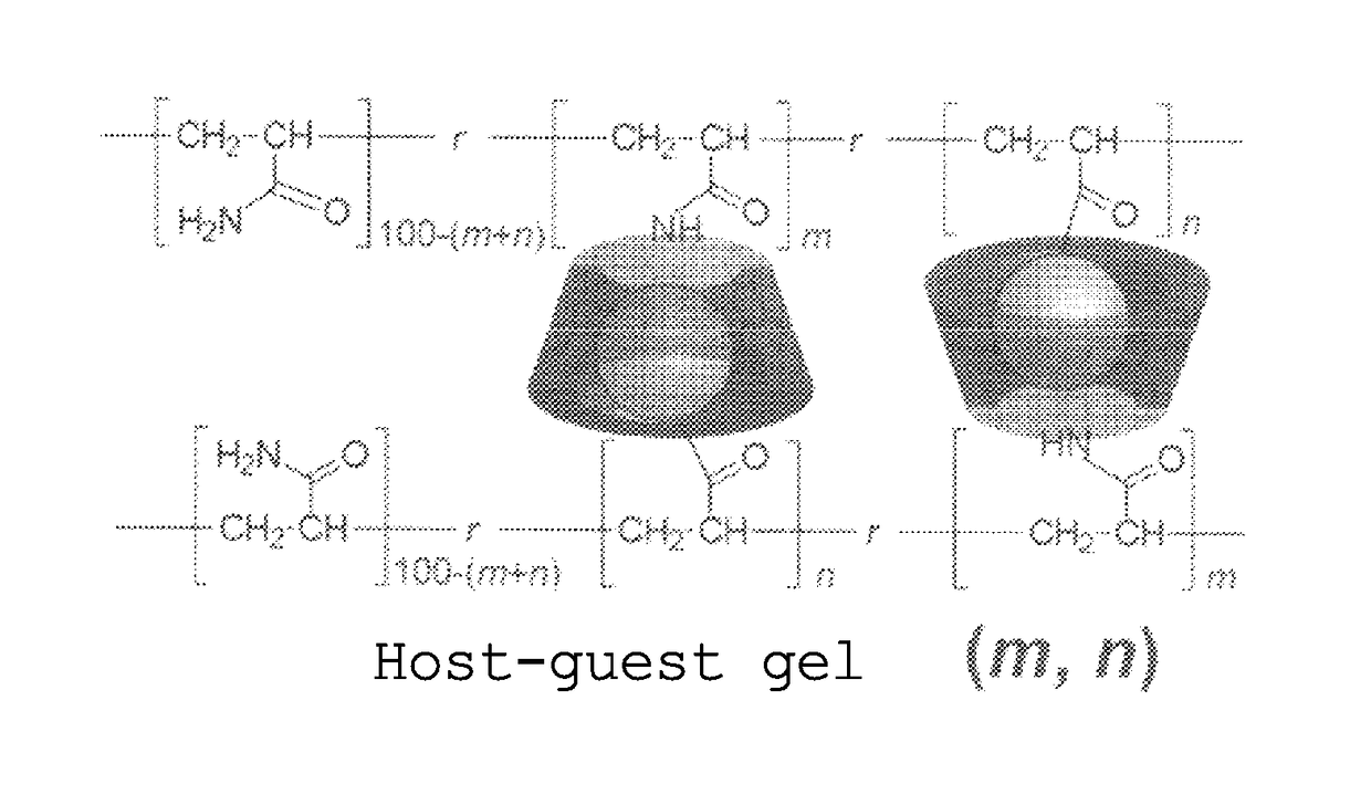 Gel with self-restorability and shape-memory property and process for producing same