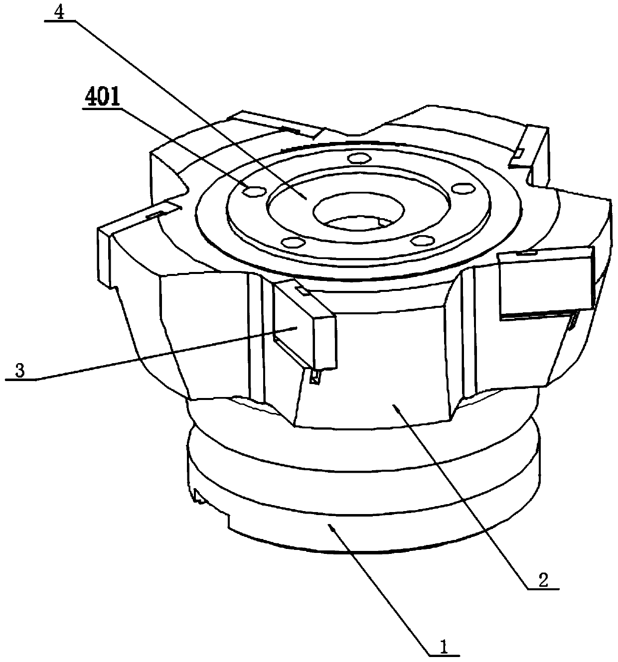 Numerical control machine tool rotary cutter disc with cutter heads being replaced conveniently