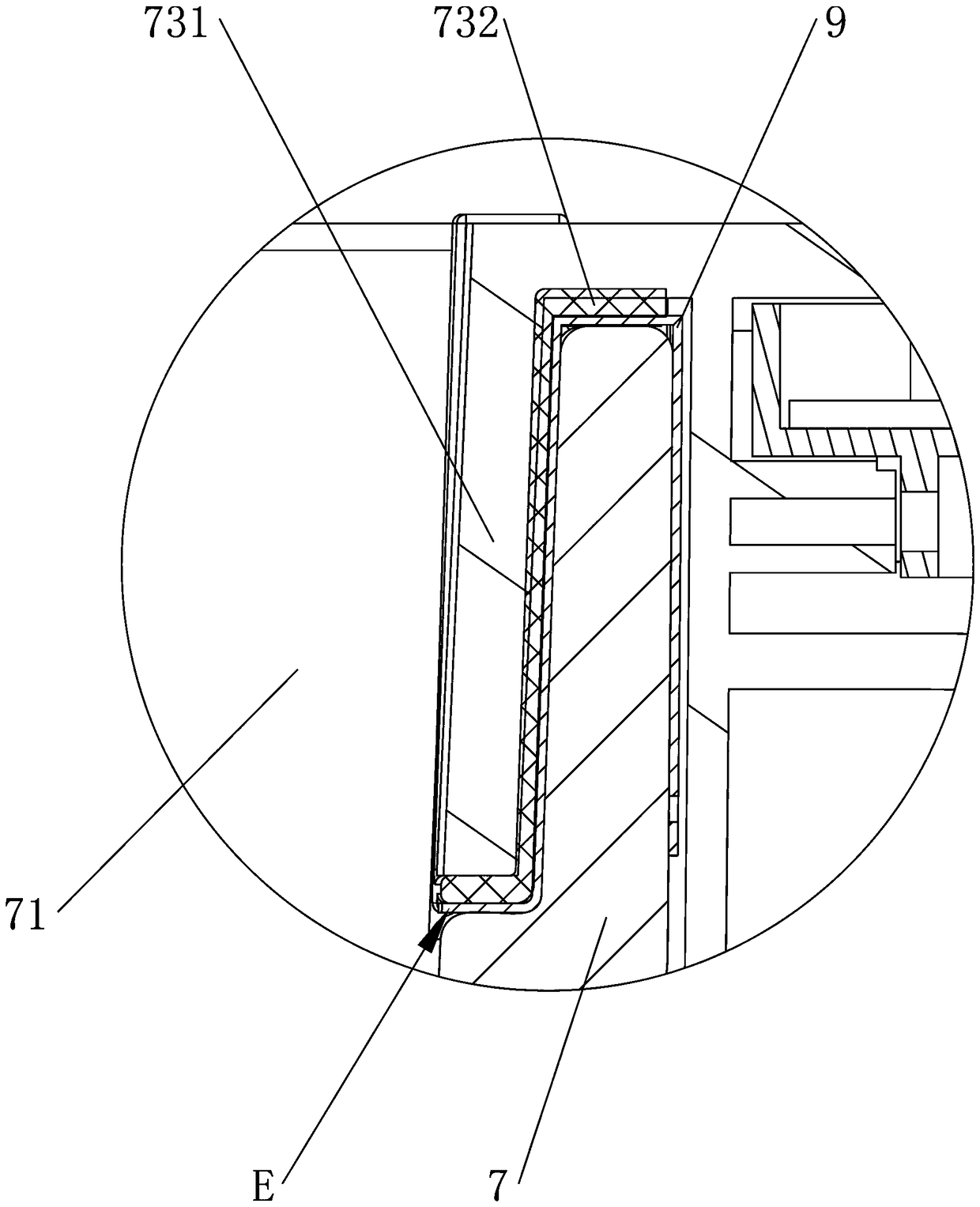 Cup base component mounting structure of glass stirring cup