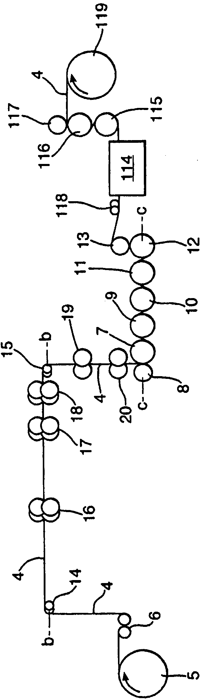 Method and apparatus for longitudinal orientation of thermoplastic film material