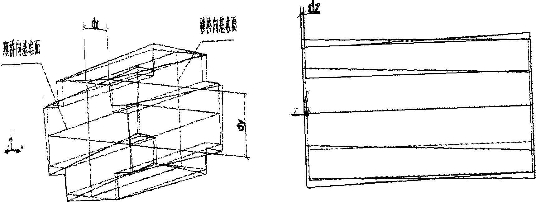 Three-D track measuring marking-off method for segment of cable tower