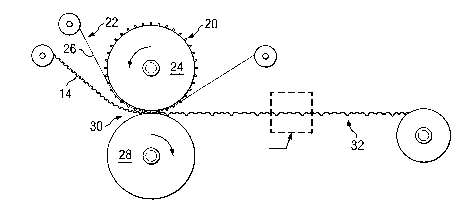 Apertured material for use in absorbent articles and method of making the same