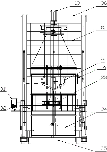 Charging barrel overturning device and method for overturning charging barrel