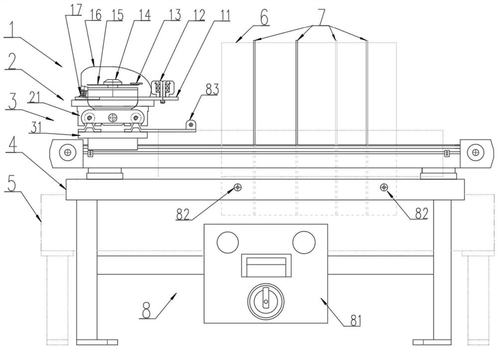 Tobacco sheet box bandage shearing device