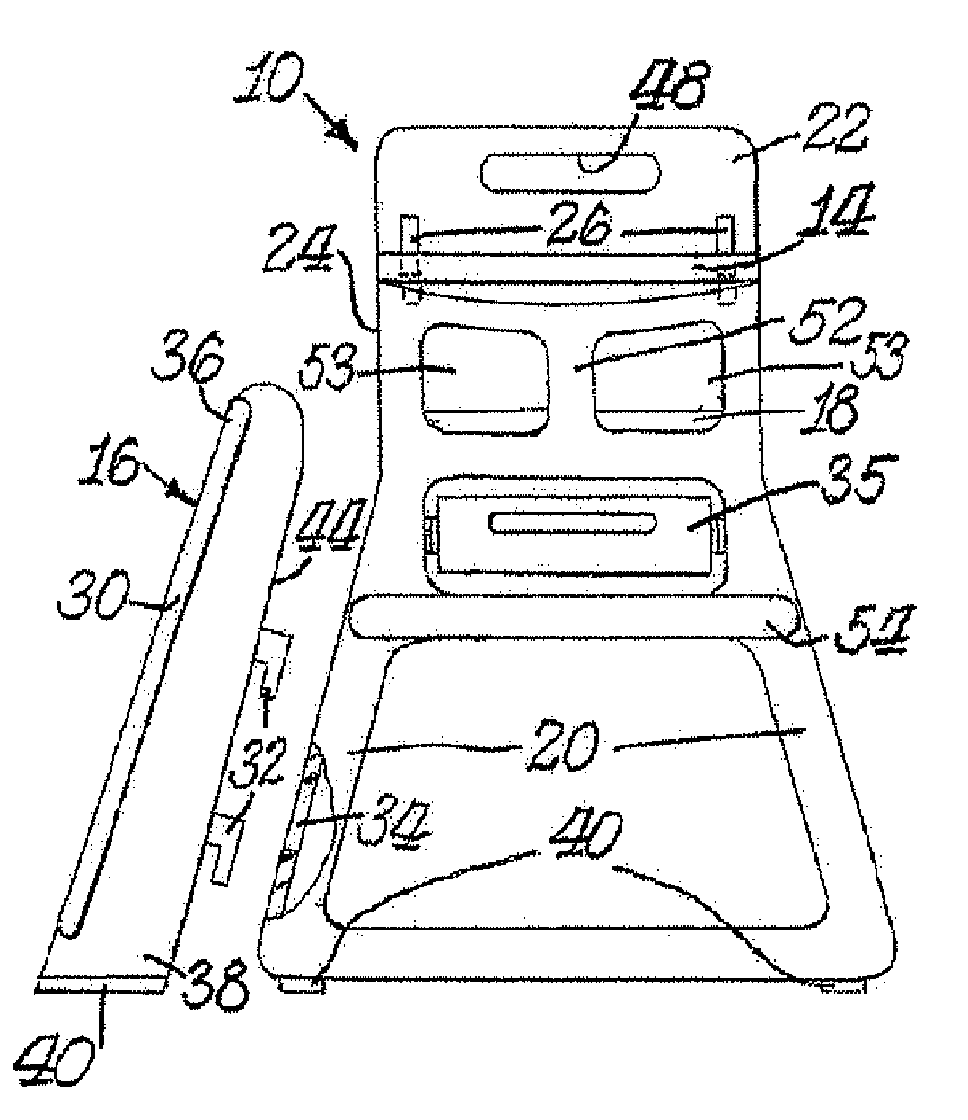 Child's highchair with access attachment