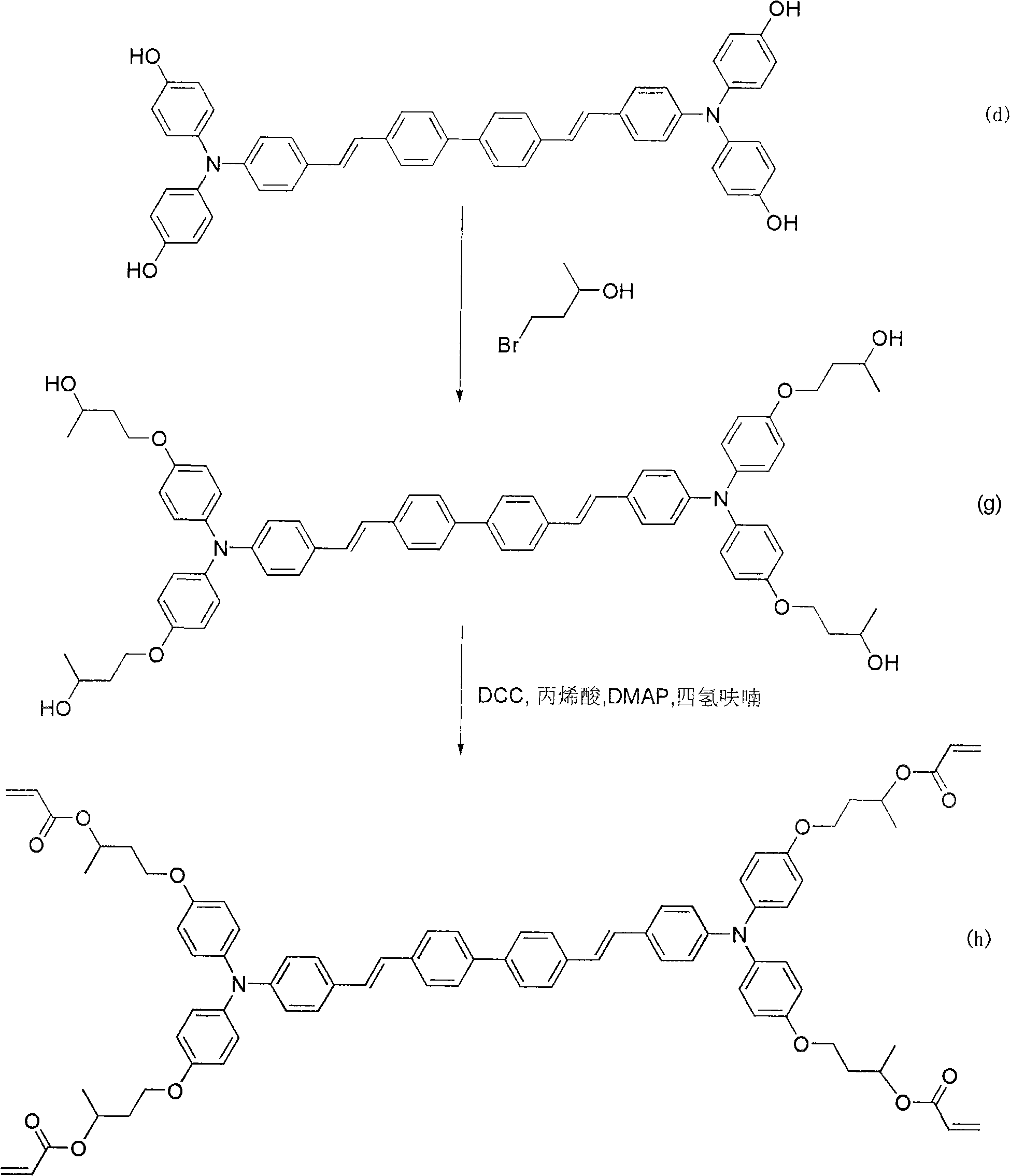 Diphenylamines substitutedstyrylbiphenyl compounds for preparing blueing material and use thereof