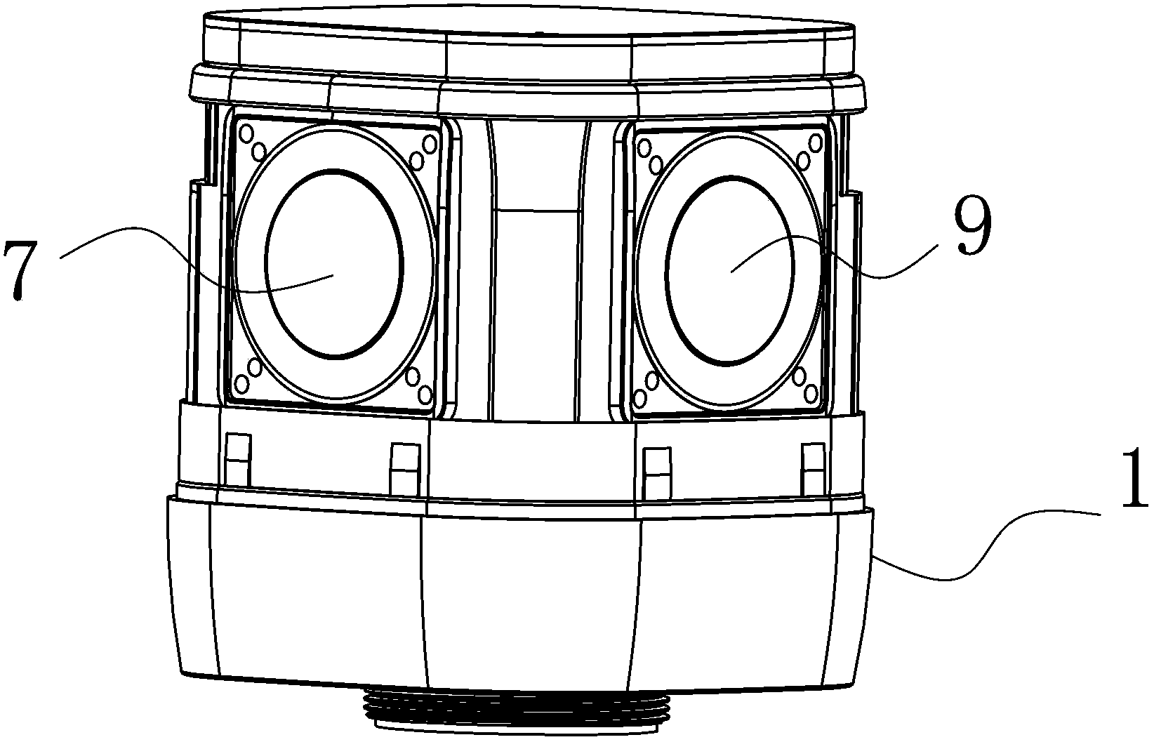 Resonance portable acoustics device with dual 360-degree sound production