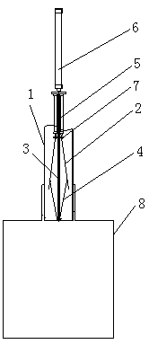 Ton packaging umbrella type filling head and ton packaging method of umbrella type filling head