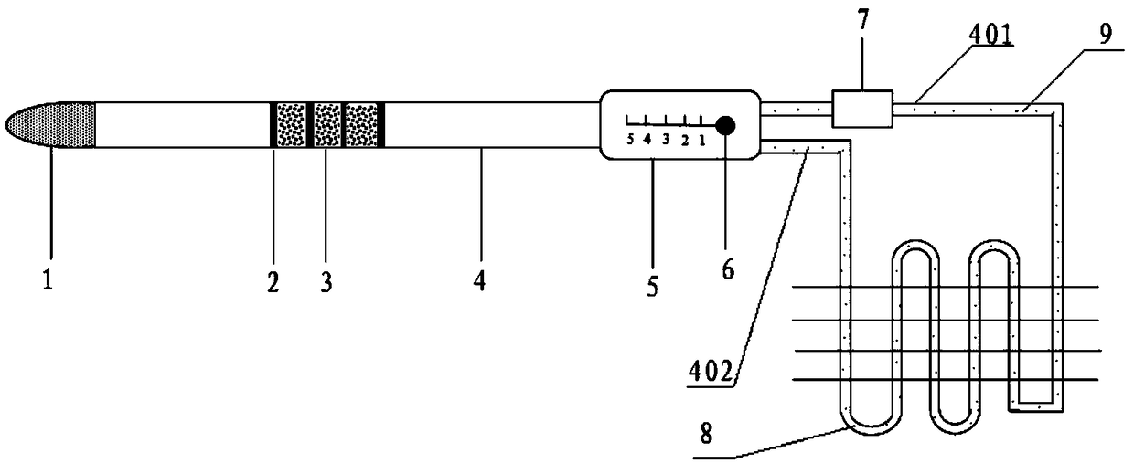 Radiofrequency heating probe device and radiofrequency ablation device