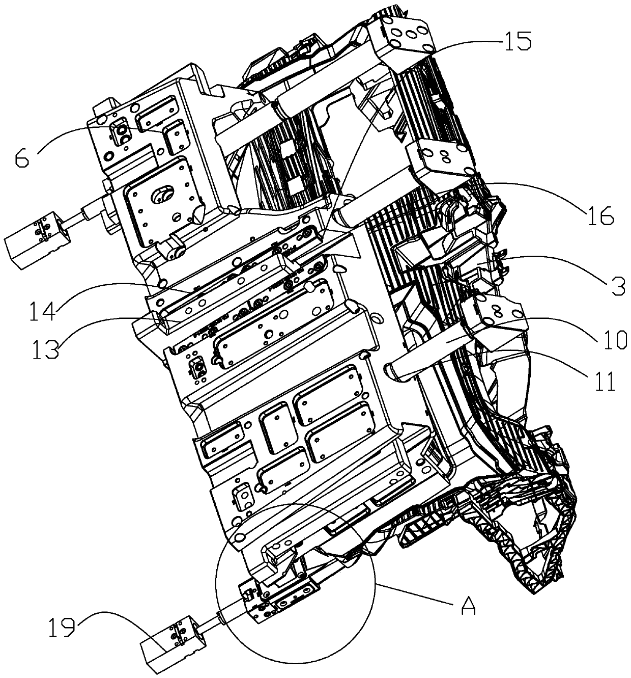 Automobile instrument support core-pulling mechanism