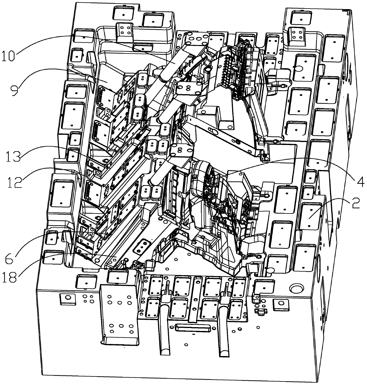 Automobile instrument support core-pulling mechanism