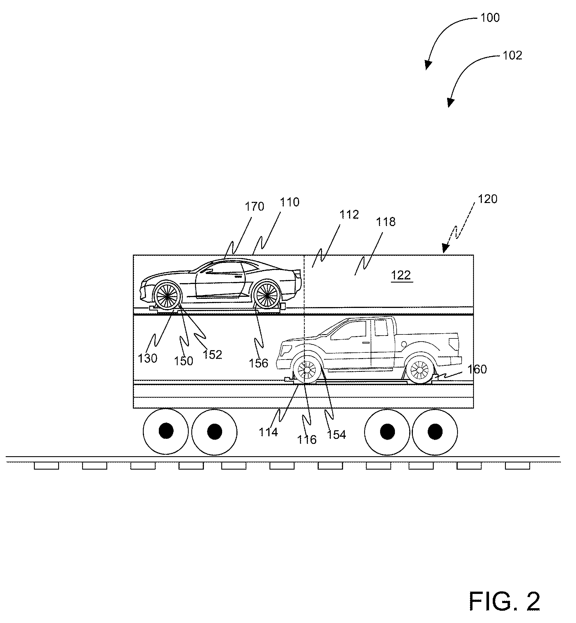 Railcars for personal vehicles systems