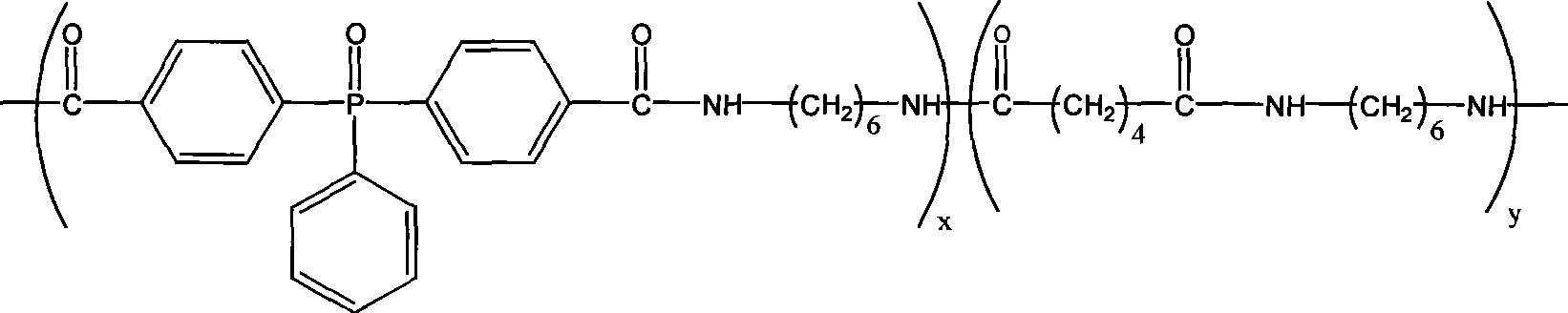 Phosphine copolyamide / nano montmorillonite flame-retardant composite material and preparation thereof