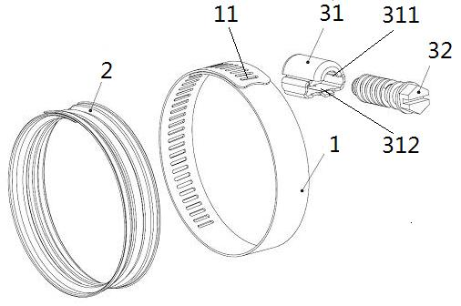 Double clamping groove lining hoop