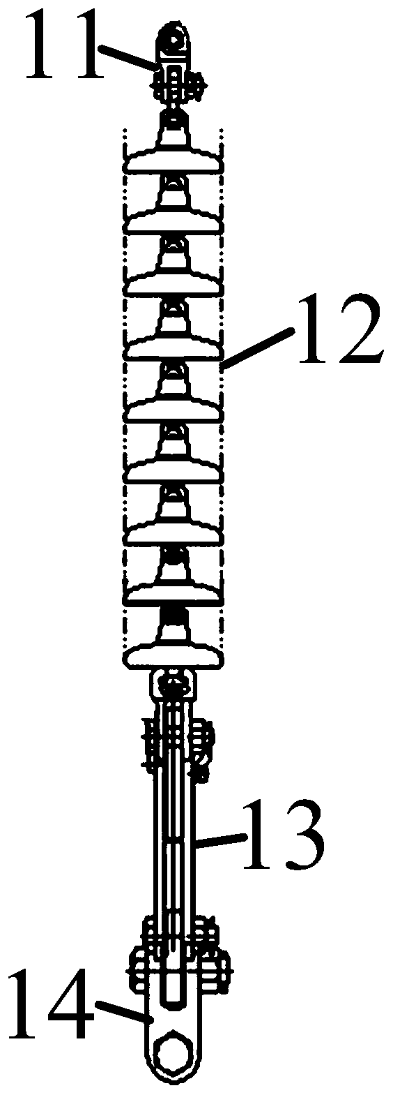 A seismic table test device for transmission tower line system